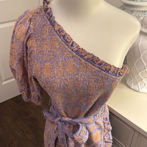 Cleobella Cassidy Purple Floral One Shoulder 100% Cotton-E1 - Picture 4 of 9